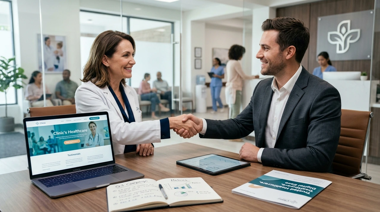 Marketing estratégico para clínicas e profissionais da saúde.